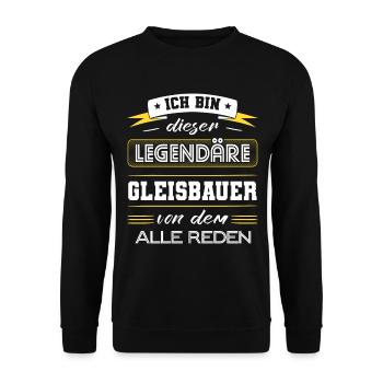 Ich Bin Dieser Legendäre Gleisbauer Geschenk - Unisex Pullover - Schwarz - Vorne - Alina (178cm) & Michal (187cm)