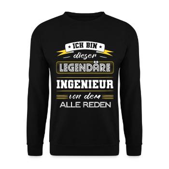 Ich Bin Dieser Legendäre Ingenieur Geschenk - Unisex Pullover - Schwarz - Vorne - Alina (178cm) & Michal (187cm)