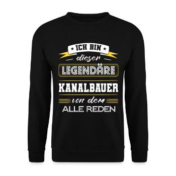 Ich Bin Dieser Legendäre Kanalbauer Geschenk - Unisex Pullover - Schwarz - Vorne - Alina (178cm) & Michal (187cm)