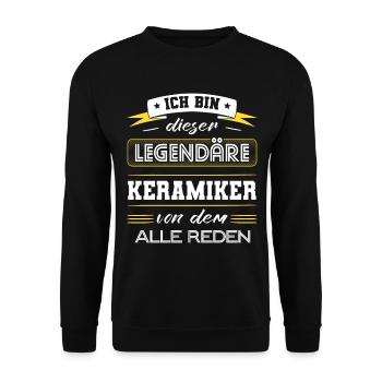 Ich Bin Dieser Legendäre Keramiker Geschenk - Unisex Pullover - Schwarz - Vorne - Alina (178cm) & Michal (187cm)