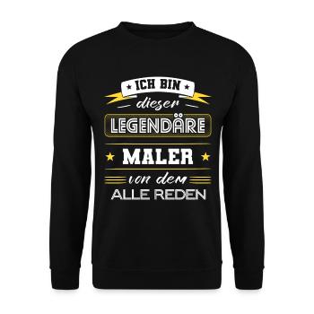 Ich Bin Dieser Legendäre Maler Geschenk - Unisex Pullover - Schwarz - Vorne - Alina (178cm) & Michal (187cm)