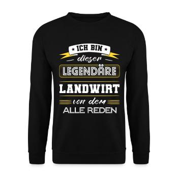 Ich Bin Dieser Legendäre Landwirt Geschenk - Unisex Pullover - Schwarz - Vorne - Alina (178cm) & Michal (187cm)