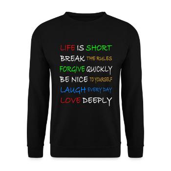 Funny sayings and wisdom about life - Unisex Sweatshirt - black - Front - Alina (178cm) & Michal (187cm)
