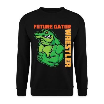 Crocodile Alligator Wrestling Reptile Cadeau - Sweat-shirt Unisexe - noir - Devant - Alina (178cm) & Michal (187cm)