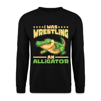 Crocodile Alligator Wrestling Reptile Cadeau - Sweat-shirt Unisexe - noir - Devant - Alina (178cm) & Michal (187cm)