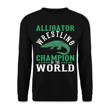 Crocodile Alligator Wrestling Reptile Cadeau - Sweat-shirt Unisexe - noir - Devant - Alina (178cm) & Michal (187cm)