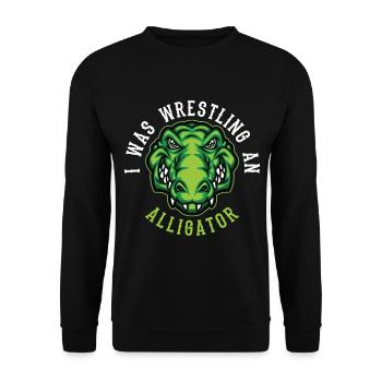 Crocodile Alligator Wrestling Reptile Cadeau - Sweat-shirt Unisexe - noir - Devant - Alina (178cm) & Michal (187cm)