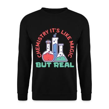 Scientist Chemist Physicist Physics Gift - Unisex Sweatshirt - black - Front - Alina (178cm) & Michal (187cm)