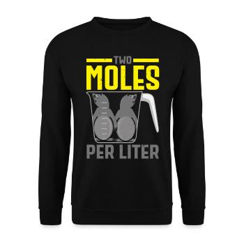 Zwei Maulwürfe pro Liter Maulwurfsflüsterer Wissen - Unisex Pullover - Schwarz - Vorne - Alina (178cm) & Michal (187cm)