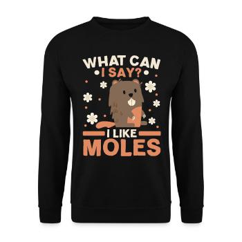 I really like moles animal mole whisperer - Unisex Sweatshirt - black - Front - Alina (178cm) & Michal (187cm)