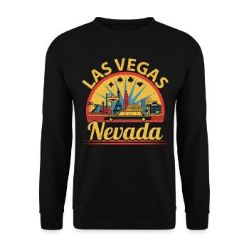 Las Vegas Nevada USA Staat Amerika Reisen Nevadane - Unisex Pullover - Schwarz - Vorne - Alina (178cm) & Michal (187cm)