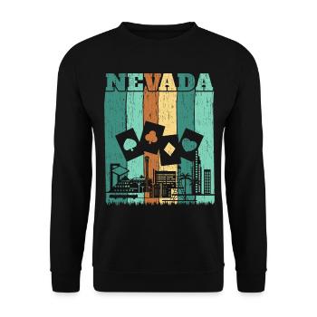 Nevada USA Bundesland Amerika Nevadan Carson City - Unisex Pullover - Schwarz - Vorne - Alina (178cm) & Michal (187cm)