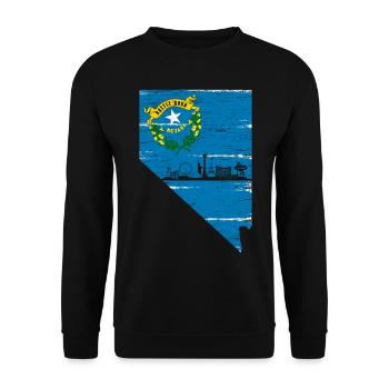 Nevada USA Staat Amerika Nevadan Carson City - Unisex Pullover - Schwarz - Vorne - Alina (178cm) & Michal (187cm)