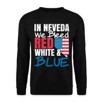 In Nevada we bleed white and blue USA America - Unisex Sweatshirt - black - Front - Alina (178cm) & Michal (187cm)