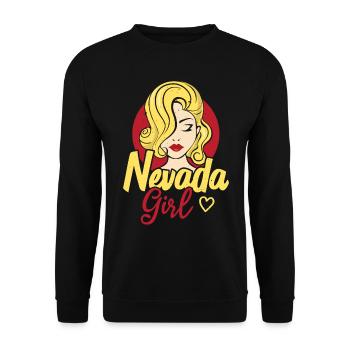 Nevada Girl USA Staat Amerika Nevadan Carson City - Unisex Pullover - Schwarz - Vorne - Alina (178cm) & Michal (187cm)