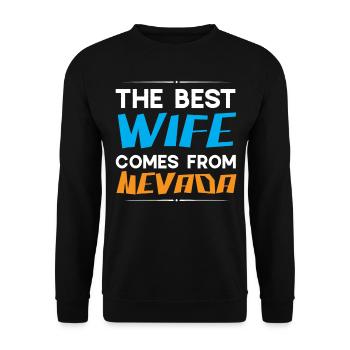 The best wife comes from Nevada America Nevadan - Unisex Sweatshirt - black - Front - Alina (178cm) & Michal (187cm)