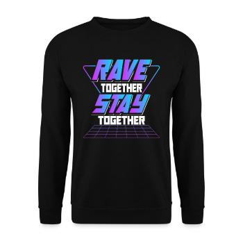 Raves Together Electronic Dance EDM DJ Club Music - Unisex Sweatshirt - black - Front - Alina (178cm) & Michal (187cm)