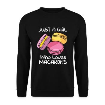 Just A Girl Who Loves Macarons Macaroon French - Unisex Sweatshirt - black - Front - Alina (178cm) & Michal (187cm)