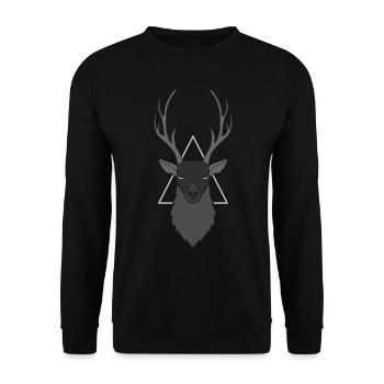 Bois de cerf rouge avec des bois de cerf - Sweat-shirt Unisexe - noir - Devant - Alina (178cm) & Michal (187cm)