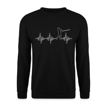 Golf Heartbeat - Unisex Sweatshirt - black - Front - Alina (178cm) & Michal (187cm)