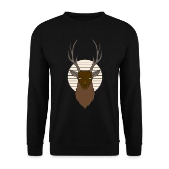 Bois de cerf rouge avec des bois de cerf - Sweat-shirt Unisexe - noir - Devant - Alina (178cm) & Michal (187cm)