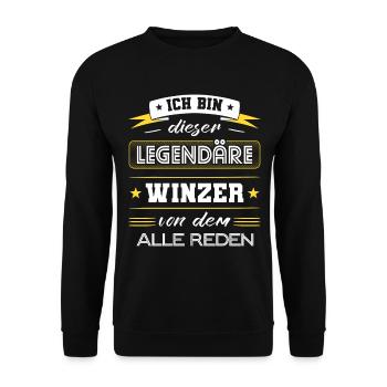 Ich Bin Dieser Legendäre Winzer Geschenk - Unisex Pullover - Schwarz - Vorne - Alina (178cm) & Michal (187cm)