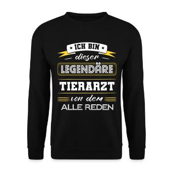 Ich Bin Dieser Legendäre Tierarzt Geschenk - Unisex Pullover - Schwarz - Vorne - Alina (178cm) & Michal (187cm)