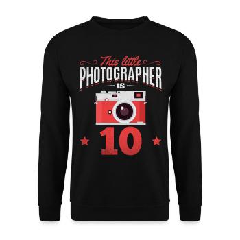 Photographie Ce petit photographe existe depuis 10 ans - Sweat-shirt Unisexe - noir - Devant - Alina (178cm) & Michal (187cm)