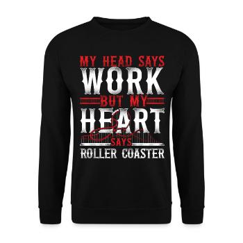 Roller Coaster Vintage My Head - Unisex Pullover - Schwarz - Vorne - Alina (178cm) & Michal (187cm)