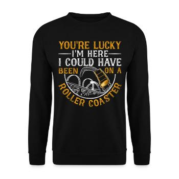 Roller Coaster Vintage You're - Unisex Pullover - Schwarz - Vorne - Alina (178cm) & Michal (187cm)