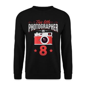 Photographie Ce petit photographe a 8 ans - Sweat-shirt Unisexe - noir - Devant - Alina (178cm) & Michal (187cm)