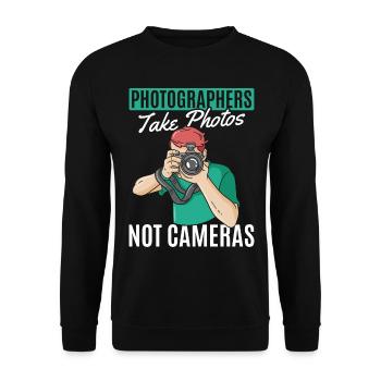 Photographers take photos, not cameras, - Unisex Sweatshirt - black - Front - Alina (178cm) & Michal (187cm)