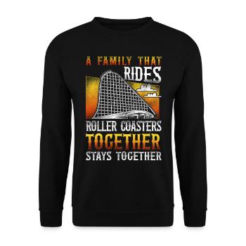 Roller Coaster Vintage Une Famille - Sweat-shirt Unisexe - noir - Devant - Alina (178cm) & Michal (187cm)