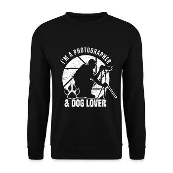 Liebhaber der Fotografie Ich bin ein Fotograf & - Unisex Pullover - Schwarz - Vorne - Alina (178cm) & Michal (187cm)