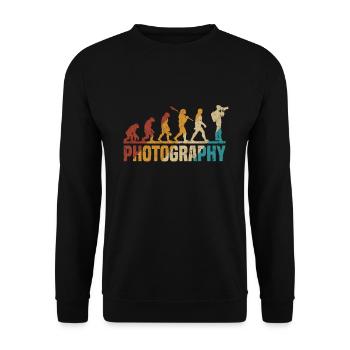 Photo Retro Photographer Evolution Photography - Unisex Sweatshirt - black - Front - Alina (178cm) & Michal (187cm)
