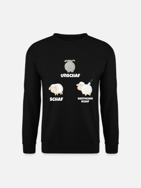 Fotografie: Schafe ohne Schafe, gestochen - Unisex Pullover - Schwarz