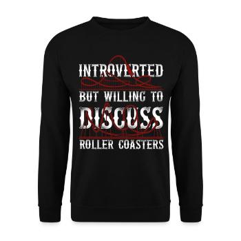 Roller Coaster Vintage Introverted - Unisex Pullover - Schwarz - Vorne - Alina (178cm) & Michal (187cm)