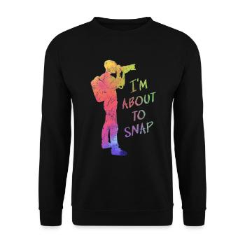 Fotograf Ich bin dabei, Fotografie-Liebhaber-Foto - Unisex Pullover - Schwarz - Vorne - Alina (178cm) & Michal (187cm)