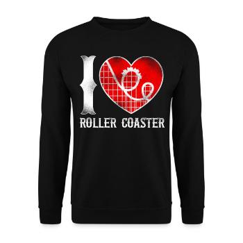 Roller Coaster Heart Vintage I - Unisex Pullover - Schwarz - Vorne - Alina (178cm) & Michal (187cm)