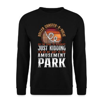 Montagnes russes Vintage Retro - Sweat-shirt Unisexe - noir - Devant - Alina (178cm) & Michal (187cm)