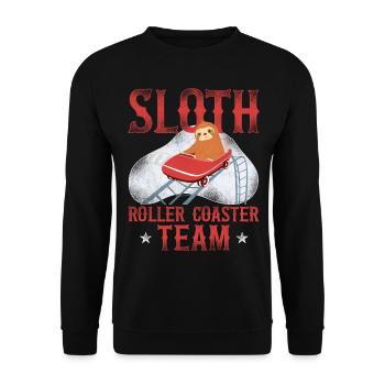 Roller Coaster Sloth Vintage Sloth - Unisex Sweatshirt - black - Front - Alina (178cm) & Michal (187cm)