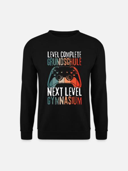 Level Complete Grundschule Einschulung Gymnasium - Unisex Pullover - Schwarz