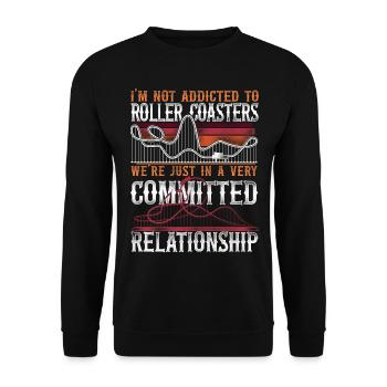 Roller Coaster Vintage Retro I'm - Unisex Pullover - Schwarz - Vorne - Alina (178cm) & Michal (187cm)