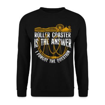 Roller Coaster Vintage Roller - Unisex Pullover - Schwarz - Vorne - Alina (178cm) & Michal (187cm)