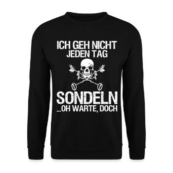 Sondeln Ausflug Sondengänger Geschenkidee - Unisex Pullover - Schwarz - Vorne - Alina (178cm) & Michal (187cm)