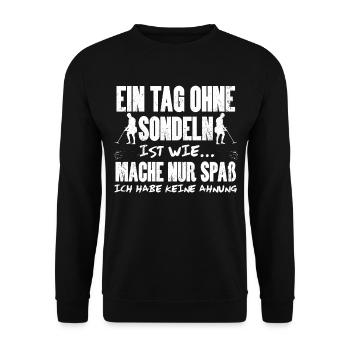 Sondeln Ausflug Sondengänger Geschenkidee - Unisex Pullover - Schwarz - Vorne - Alina (178cm) & Michal (187cm)
