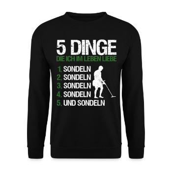 Sondeln Ausflug Sondengänger Geschenkidee - Unisex Pullover - Schwarz - Vorne - Alina (178cm) & Michal (187cm)
