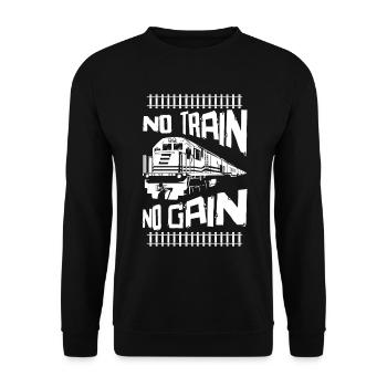 Zugverkehr Lokomotivführer Zugführer - Unisex Pullover - Schwarz - Vorne - Alina (178cm) & Michal (187cm)