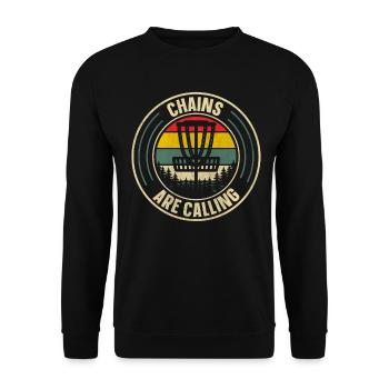 Les chaînes rétro Sunset appellent le disc golf - Sweat-shirt Unisexe - noir - Devant - Alina (178cm) & Michal (187cm)