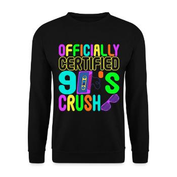 90er Party 90er Jahre - Unisex Pullover - Schwarz - Vorne - Alina (178cm) & Michal (187cm)